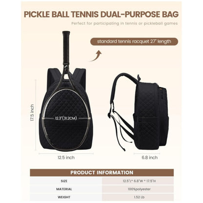 Stylish Quilted Tennis Backpack Acalora