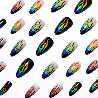 Artistic Flame Pattern Nail Art Acalora