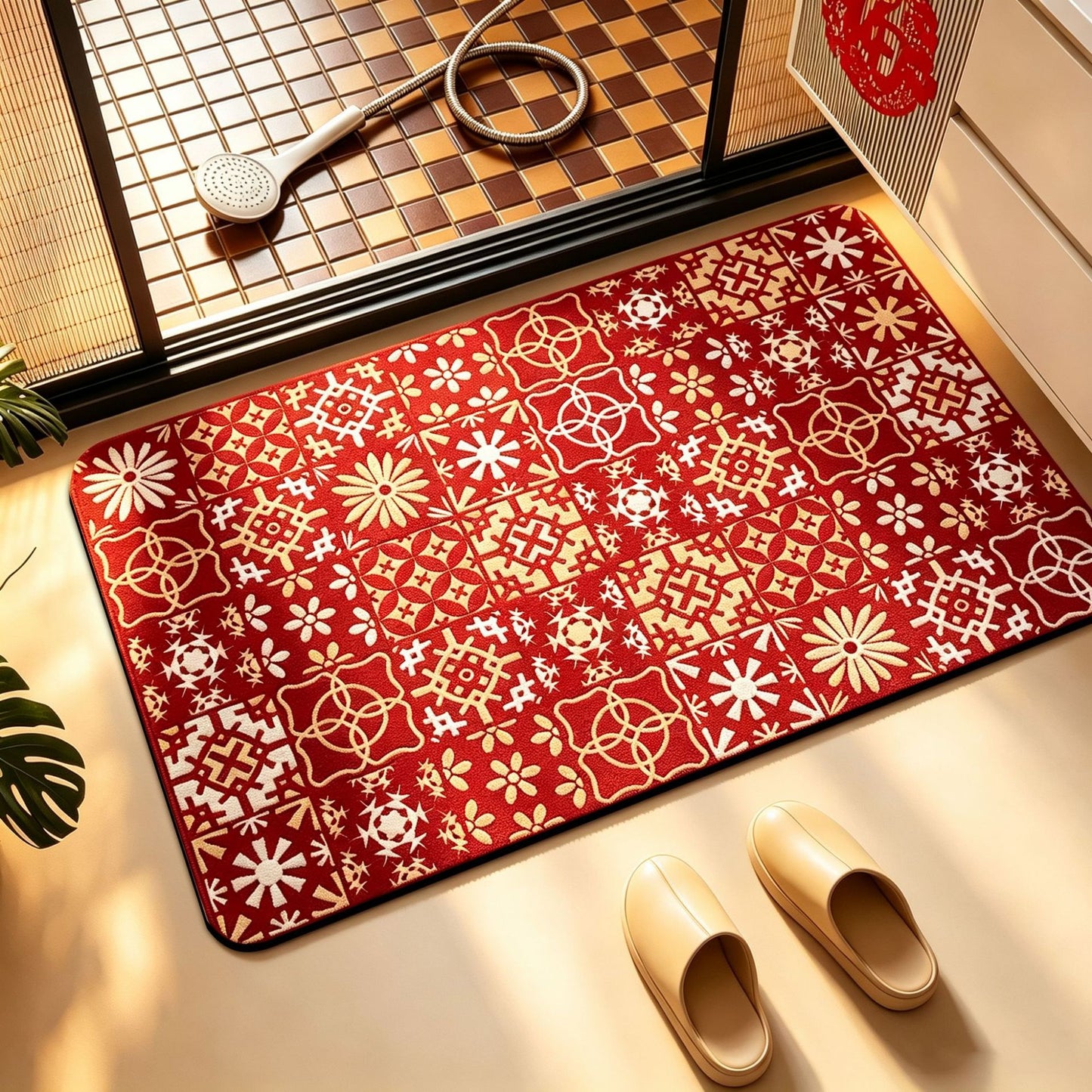 Geometric Patterned Anti-Fatigue Bath Mat Acalora