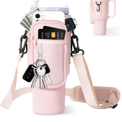 Ladies trendy and sparkling drinking bottle with shoulder bag Bowlift