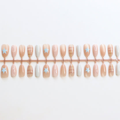 Star-Decorated Press-On Nail Art Acalora
