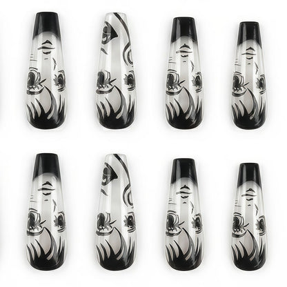 Art Nail Set with Artistic Portrait Designs Acalora