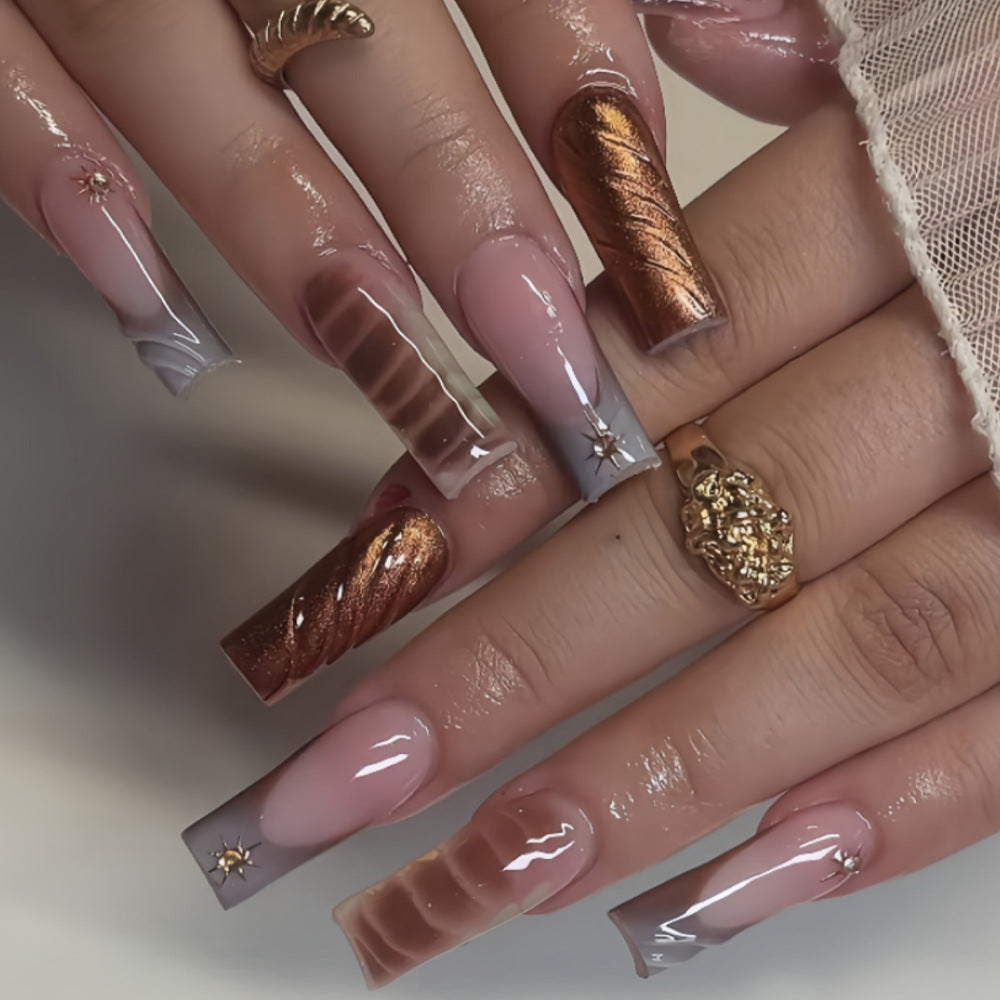Artistic Long Press-On Nail Extensions Acalora