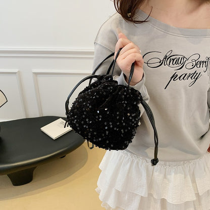 Glittery Sequin Drawstring Mini Bag Acalora