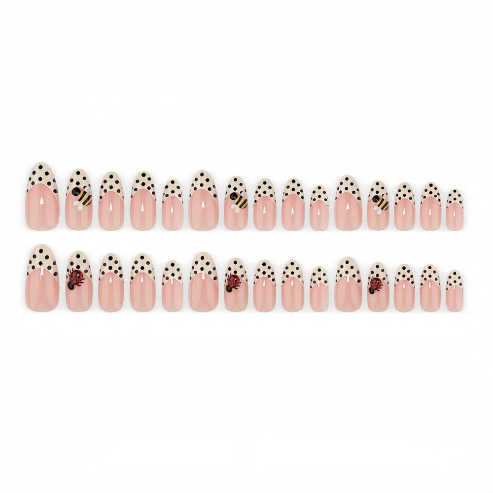 Nail Art Set with playful insect designs and polka dots Acalora