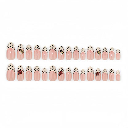 Nail Art Set with playful insect designs and polka dots Acalora