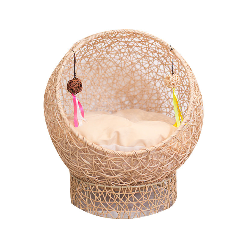 Beef Cat Bed Made of Rattan Acalora