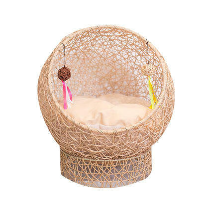 Beef Cat Bed Made of Rattan Acalora