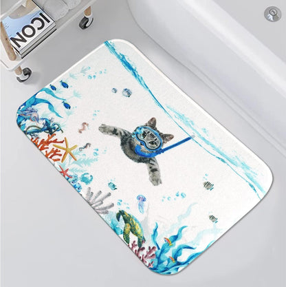 Cute Cartoon Bunny-Themed Bath Mat
