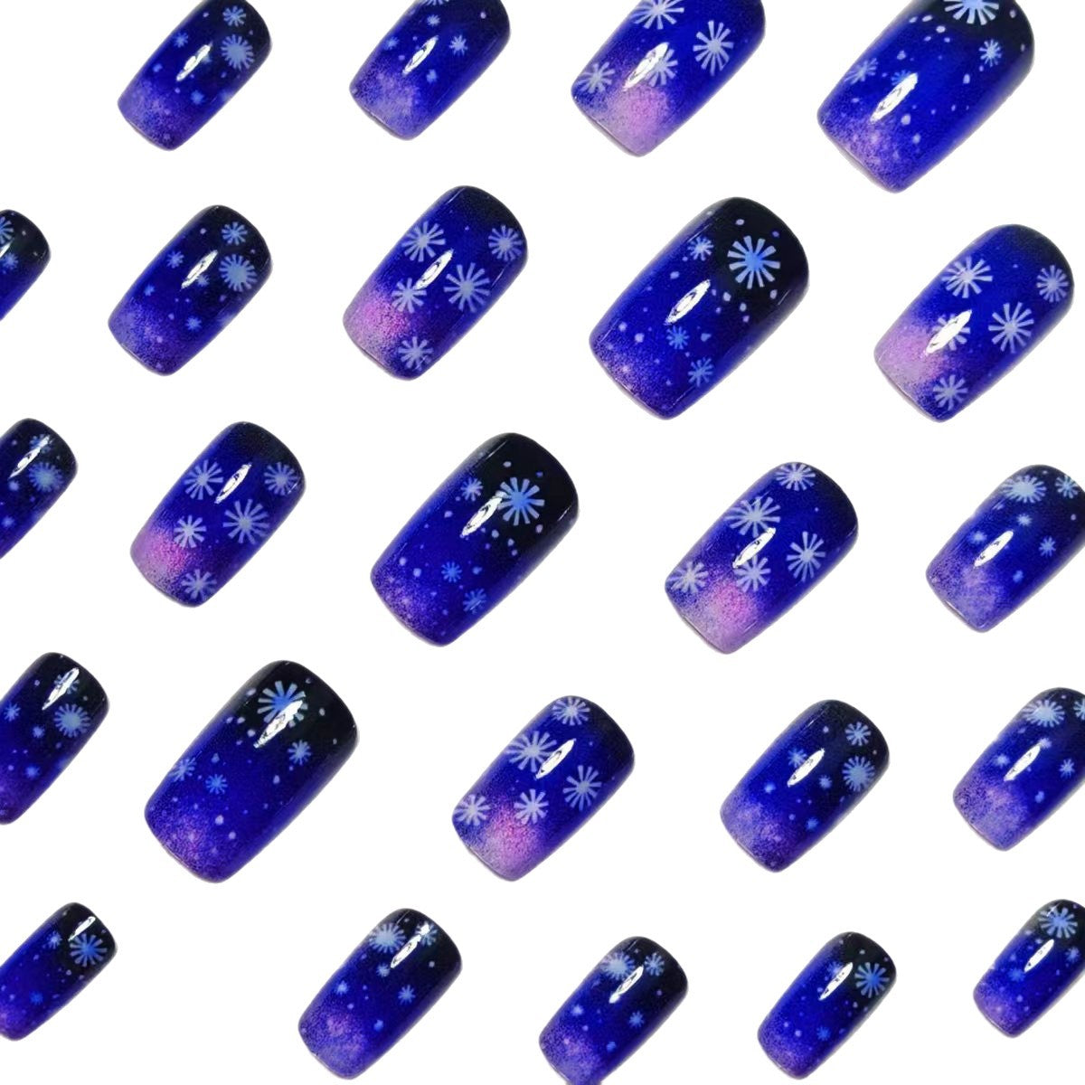 Winter-Themed Gradient Ombre Nail Art Acalora