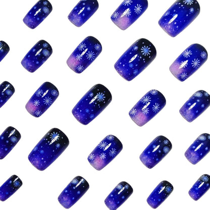 Winter-Themed Gradient Ombre Nail Art Acalora
