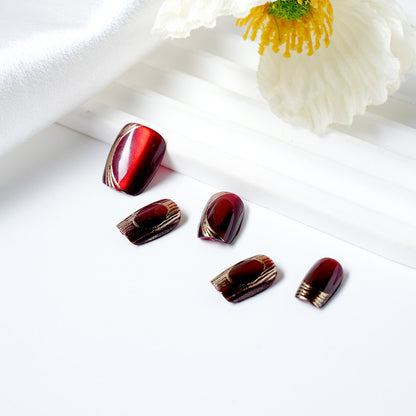 Elegant Geometric Design Press-On Nails Acalora