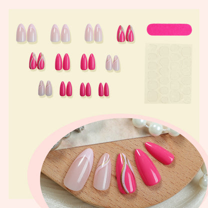 Elegant Press-On Nail Art Set with Artistic Gradient Design Acalora