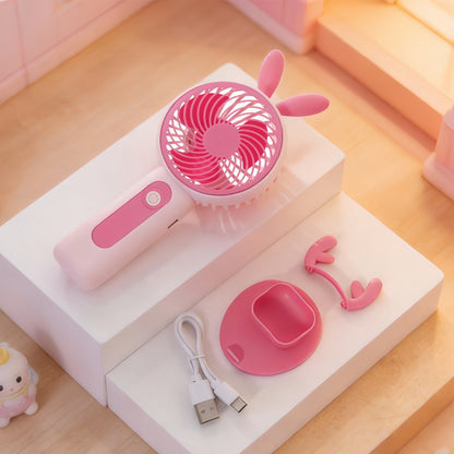 Ladies' Portable Handheld Fan with Creative Animal Ears Karnz