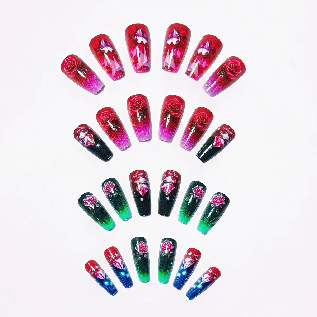 Floral Embellished Nail Art Acalora