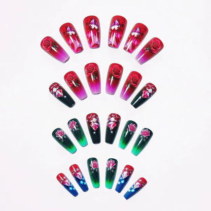 Floral Embellished Nail Art Acalora