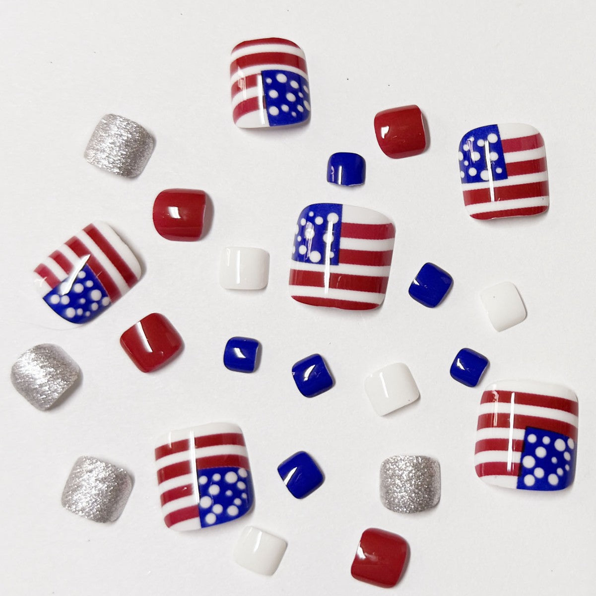 Artistic Independence Day Press-On Toenails Acalora