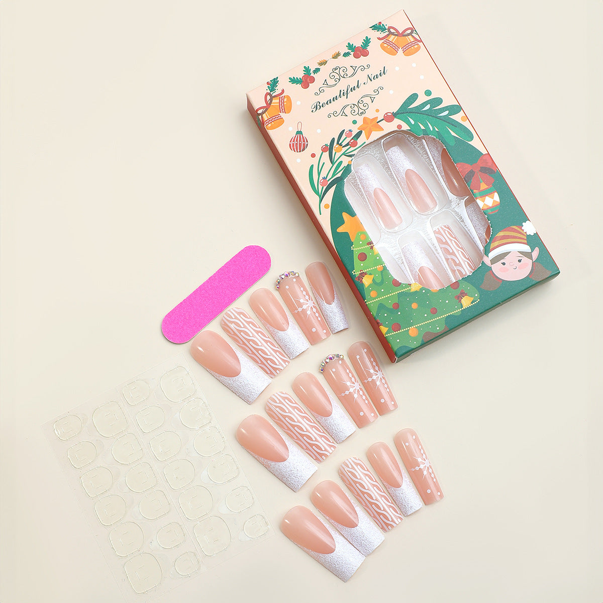 Holiday-Themed Decorative Press-On Nail Set Acalora