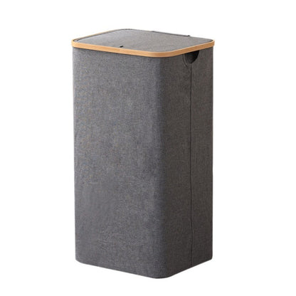 Elegant Laundry Container Made of High-Quality Textile with Bamboo Frame Acalora