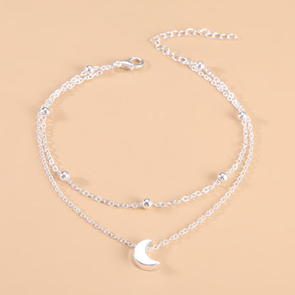 Celestial Moon Charm Anklet Acalora