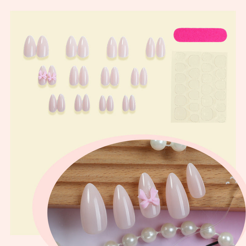 Elegant Bow Accent Press-On Nails Acalora