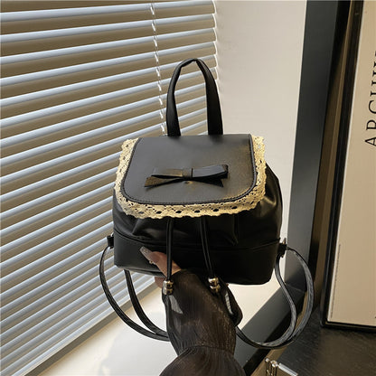 Cute Lace-Trimmed Mini Backpack Acalora