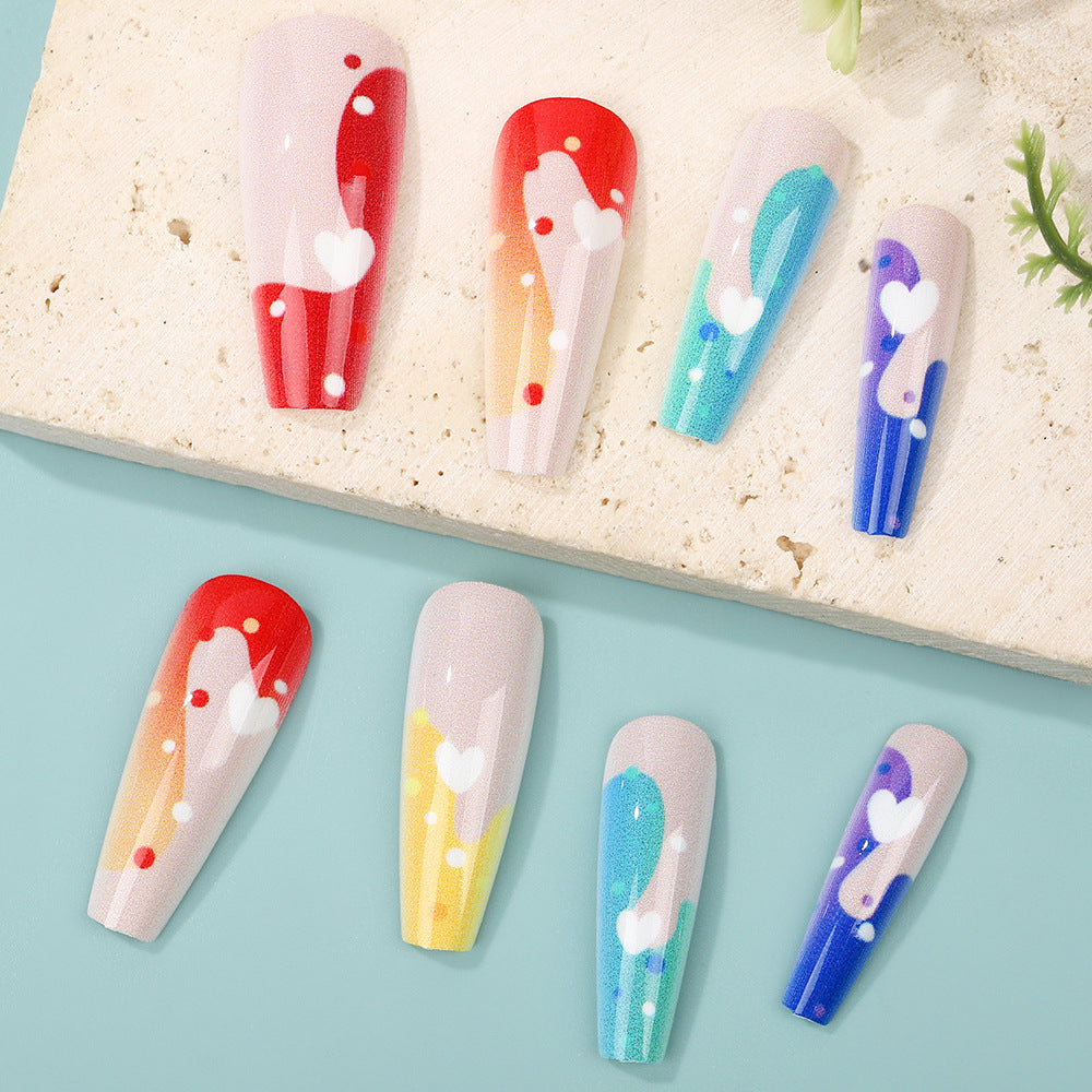 Acrylic Nail Set with Colorful and Creative Designs Acalora