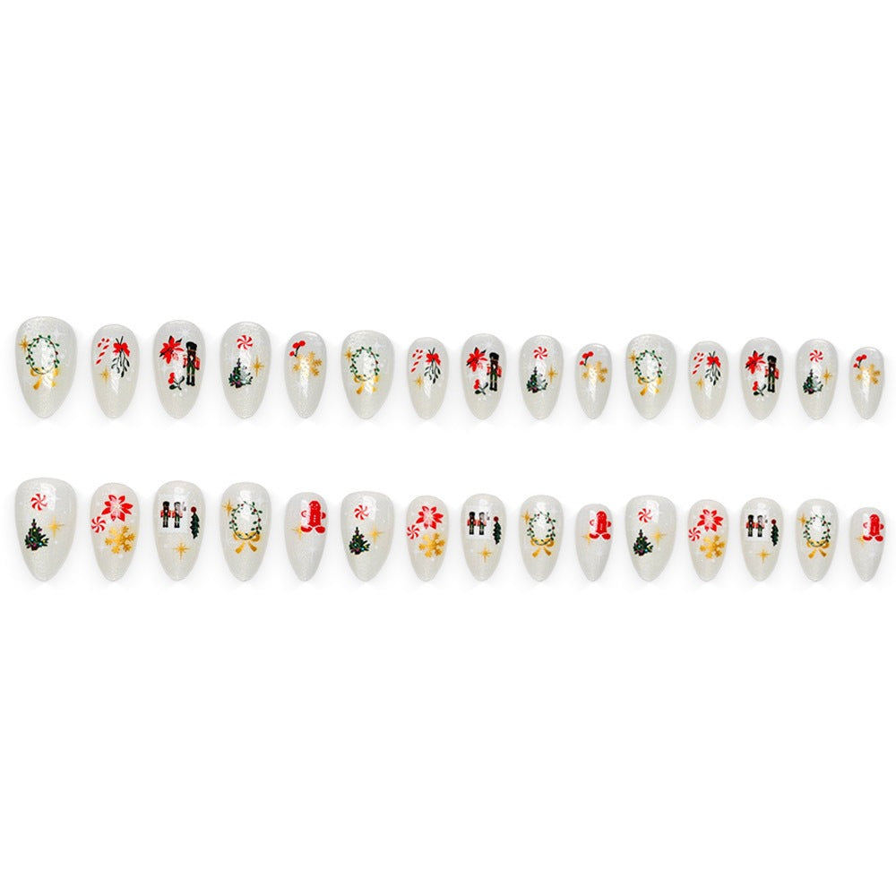 Artificial nails with festive Christmas designs Acalora