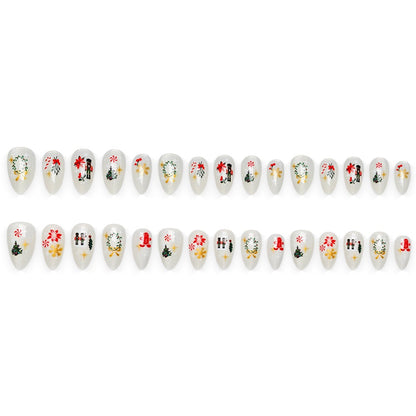 Artificial nails with festive Christmas designs Acalora