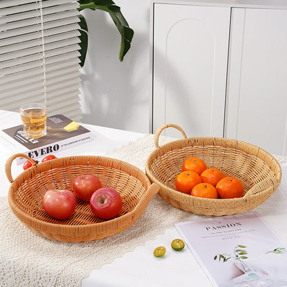 Handwoven Round Serving Basket Acalora