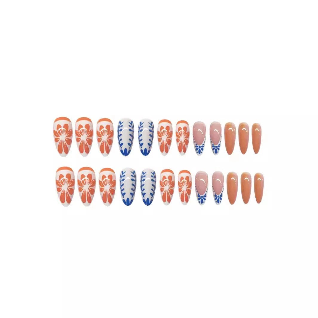 Floral Abstract Press-On Nail Set Acalora