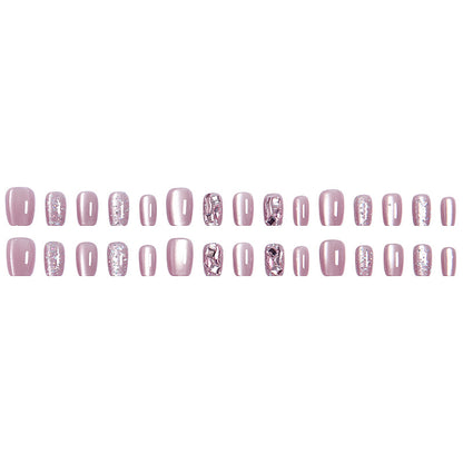 Artificial nail set with glitter and metallic effects Acalora