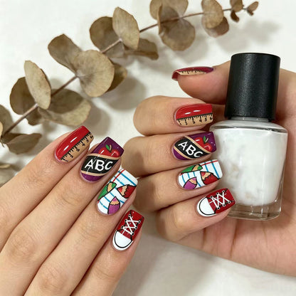 Creative Educational Theme Nail Art Acalora