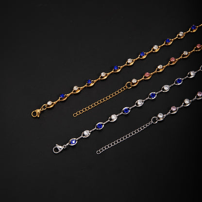 Elegant Gemstone Accent Link Bracelet Acalora