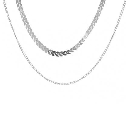 Layered Chevron Chain Necklace Acalora