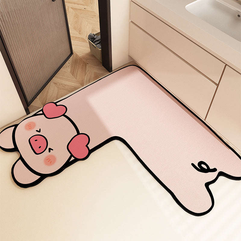 Fun-Filled Cartoon-Themed Bath Mat