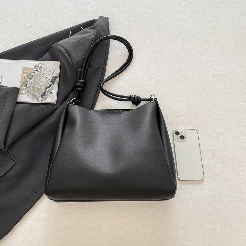 Minimalist Faux Leather Hobo Bag Acalora