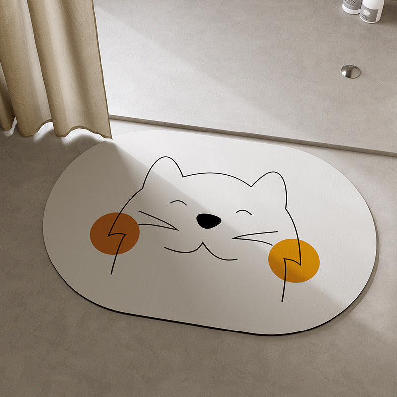 Playful Cat-Themed Bath Mat