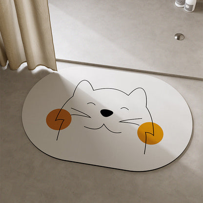 Playful Cat-Themed Bath Mat