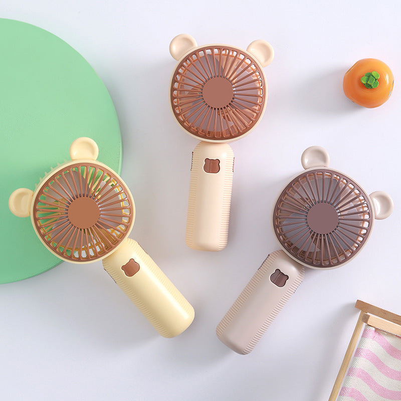 Unisex Portable Handheld Fan with Cute Bear Design Brehn