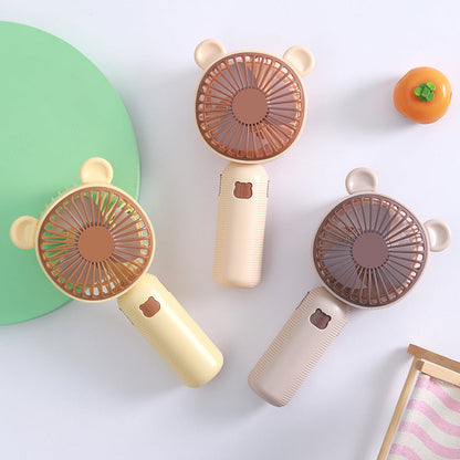 Unisex Portable Handheld Fan with Cute Bear Design Brehn