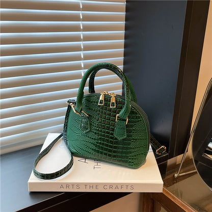Crocodile-Embossed Mini Satchel Bag Acalora