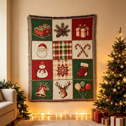 Festive Holiday Theme Throw Blanket