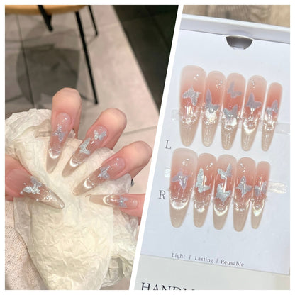Artistic Stiletto Press-On Nail Set with Charming Patterns Acalora