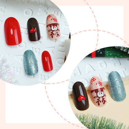 Artistic Holiday-Themed Press-On Nails Kit Acalora