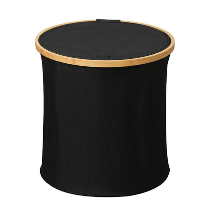 Practical laundry container with bamboo lid Acalora