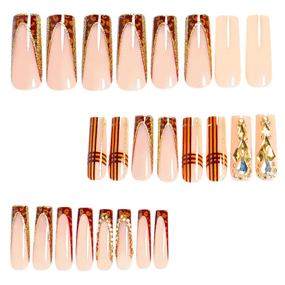 Decorative Stiletto Nail Art Tips with Gems Acalora