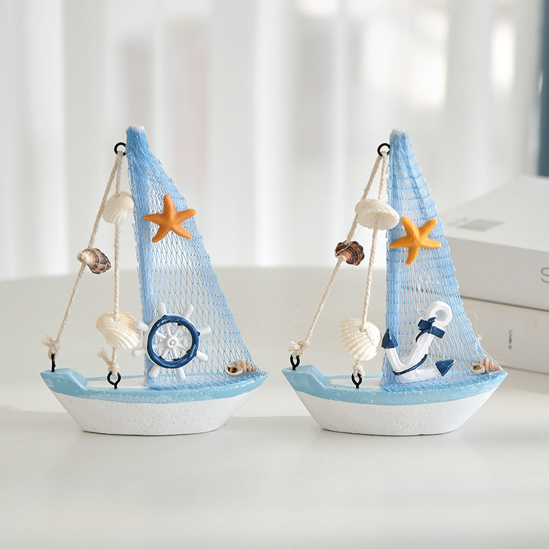 Maritime Sailboat Sculpture Accent