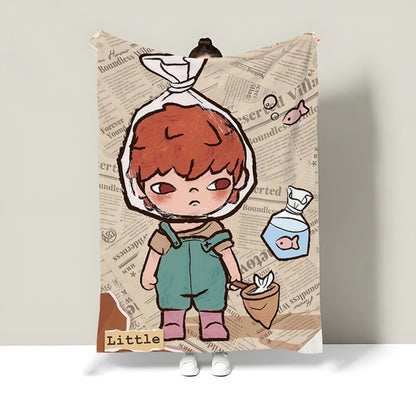 Cartoon-Themed Decorative Blanket
