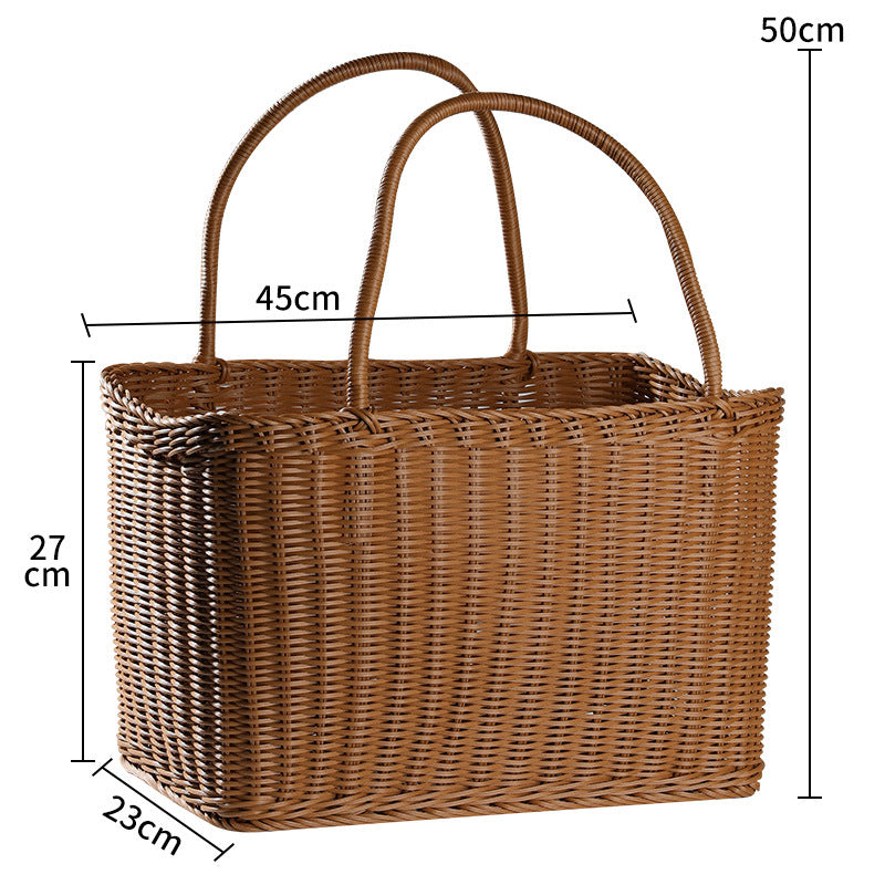 Unisex Hand-woven Shopping Basket with two Handles Brehn